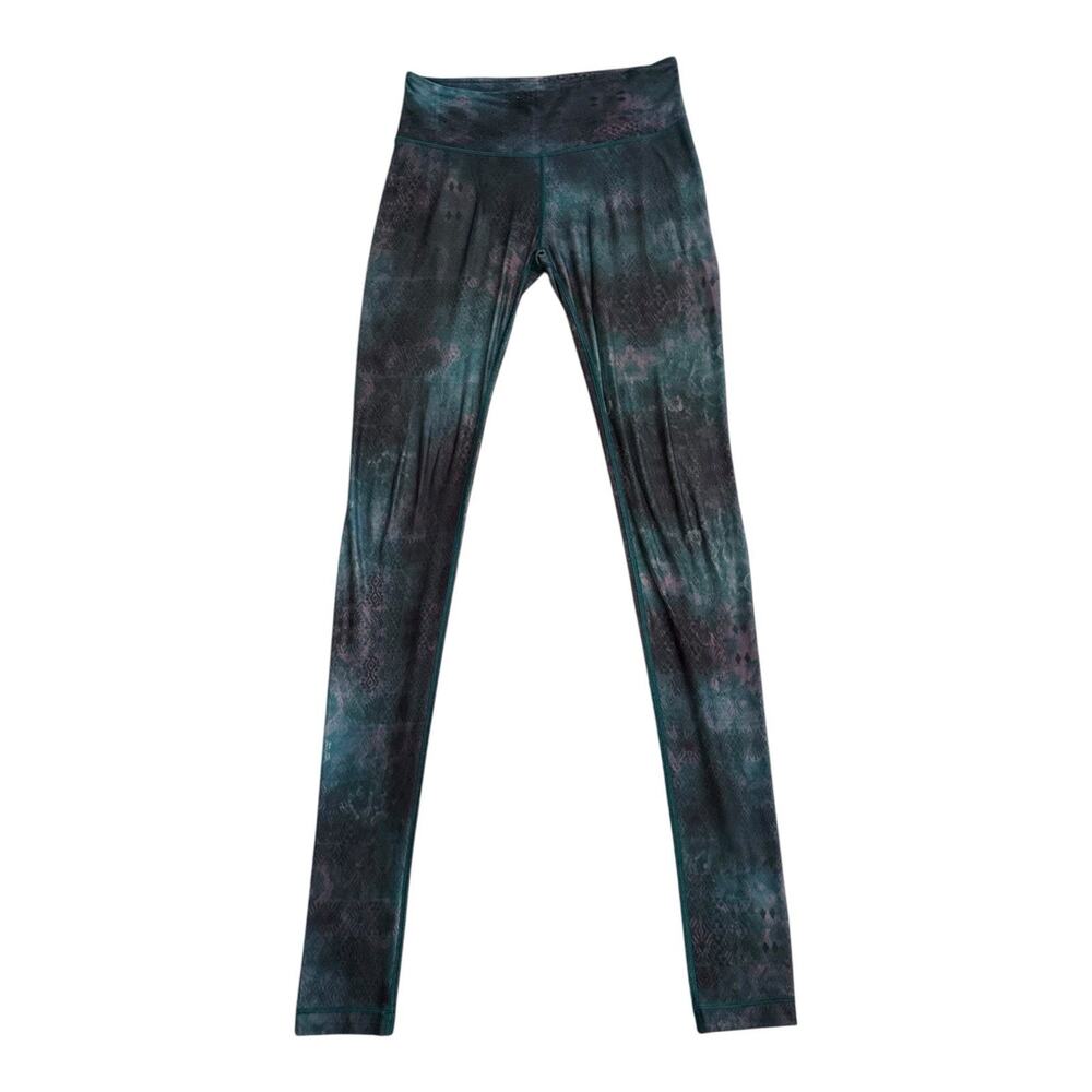With Leggings Womens M Green Purple Abstract Yoga Active Pants 36" Inseam